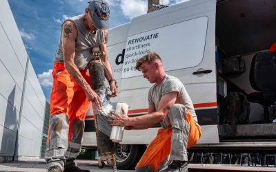Arbeider rioolrenovatie